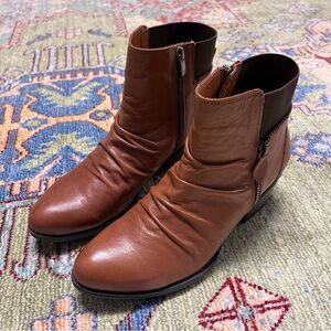 Elegant Tan Leather Ankle Booties